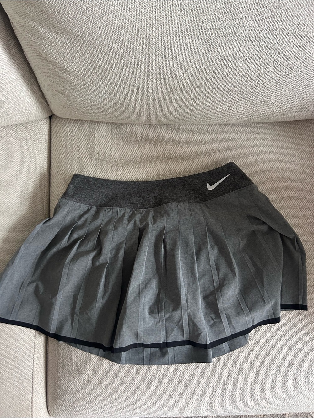 Nike Grey and Black Dri-FIT Athletic Tennis Pleated Skirt